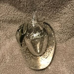 Celos Lopez Clear Glass Double Apple with Controlled Bubbles 2.2 lbs Signed